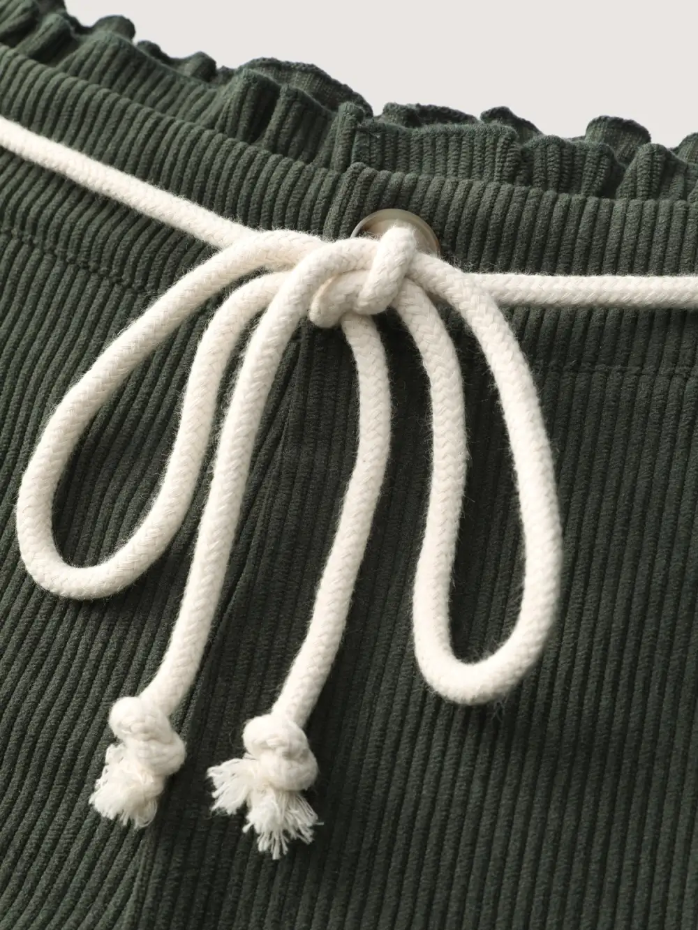 Textured Drawstring Waist Pleated Pants