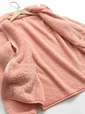 Women's Sherpa Jacket Comfortable Breathable Zipper Pocket Casual Plain Vacation Street Casual Daily Wear Zipper Regular Stand Collar Regular Fit Long Sleeve Outerwear White Pink Blue Spring Fall