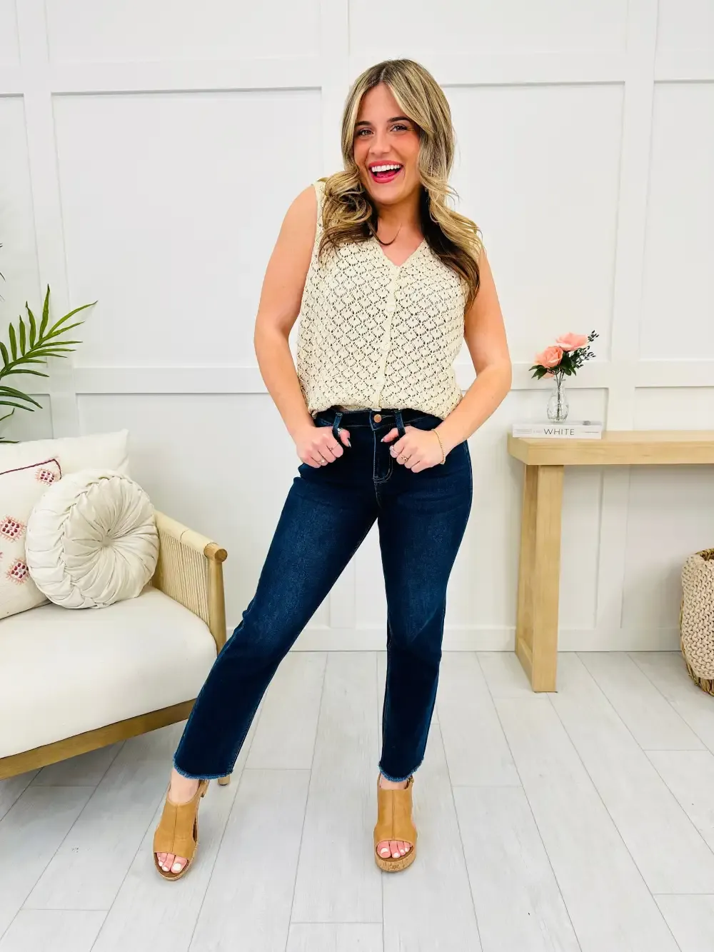 Lovervet Stay in Line Straight Leg Ankle Jeans