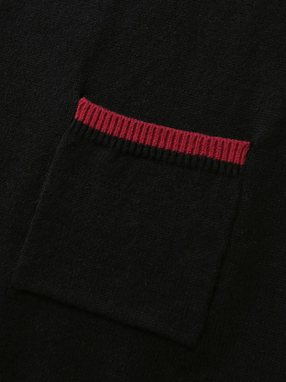 Lobster Jacquard Pockets Color Block Knit Cardigan