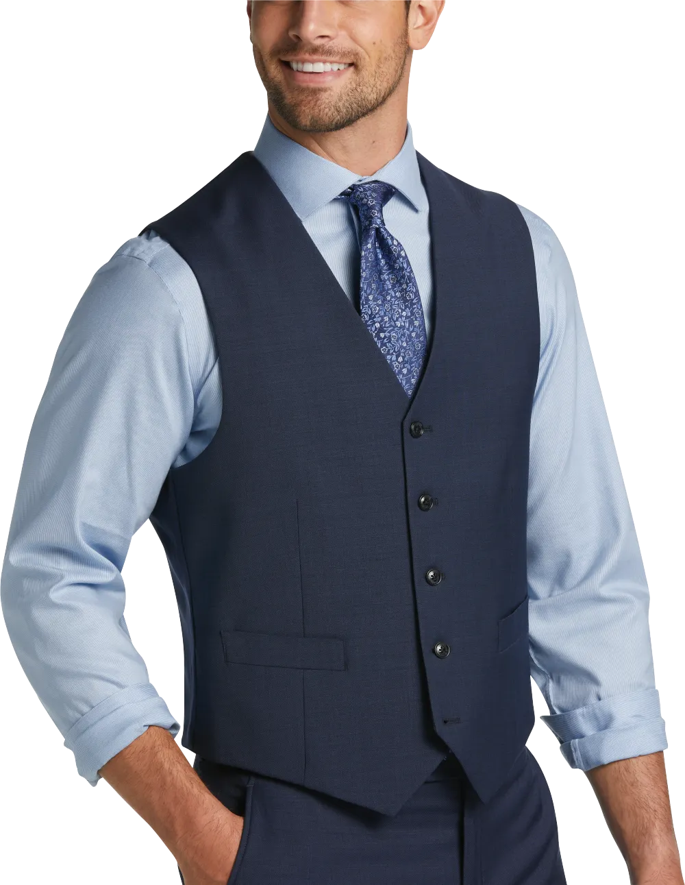 Tommy Hilfiger Modern Fit Wool Blend Suit Vest