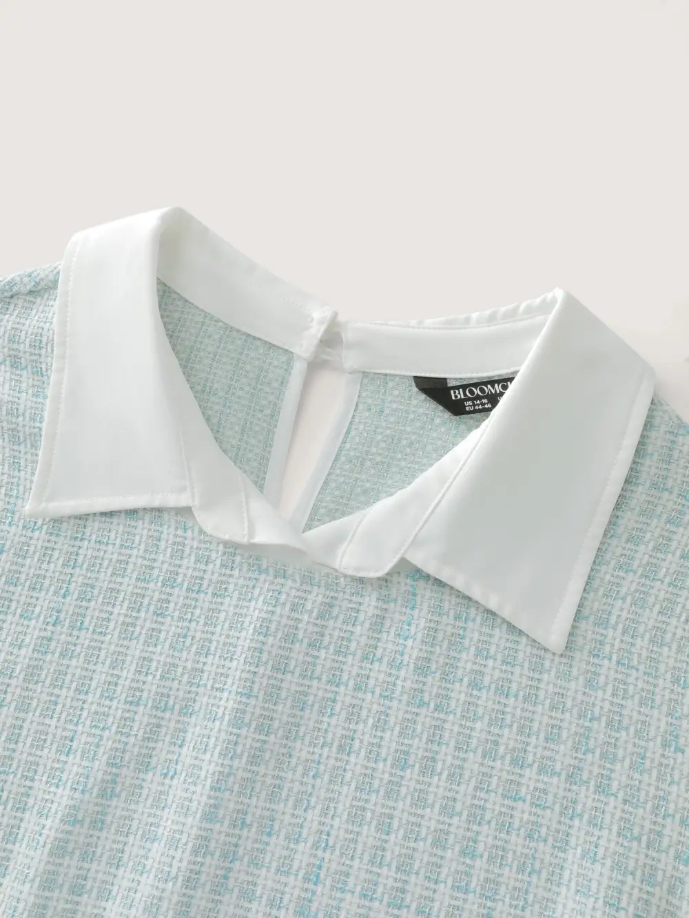 Tweed Colorblock Pleated Midi Dress