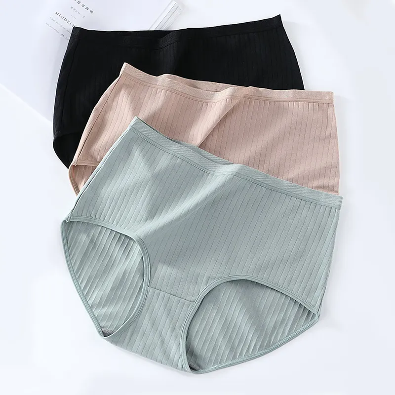 (3PACK) 2023 Plus Size High Waist Leak Proof Cotton Panties