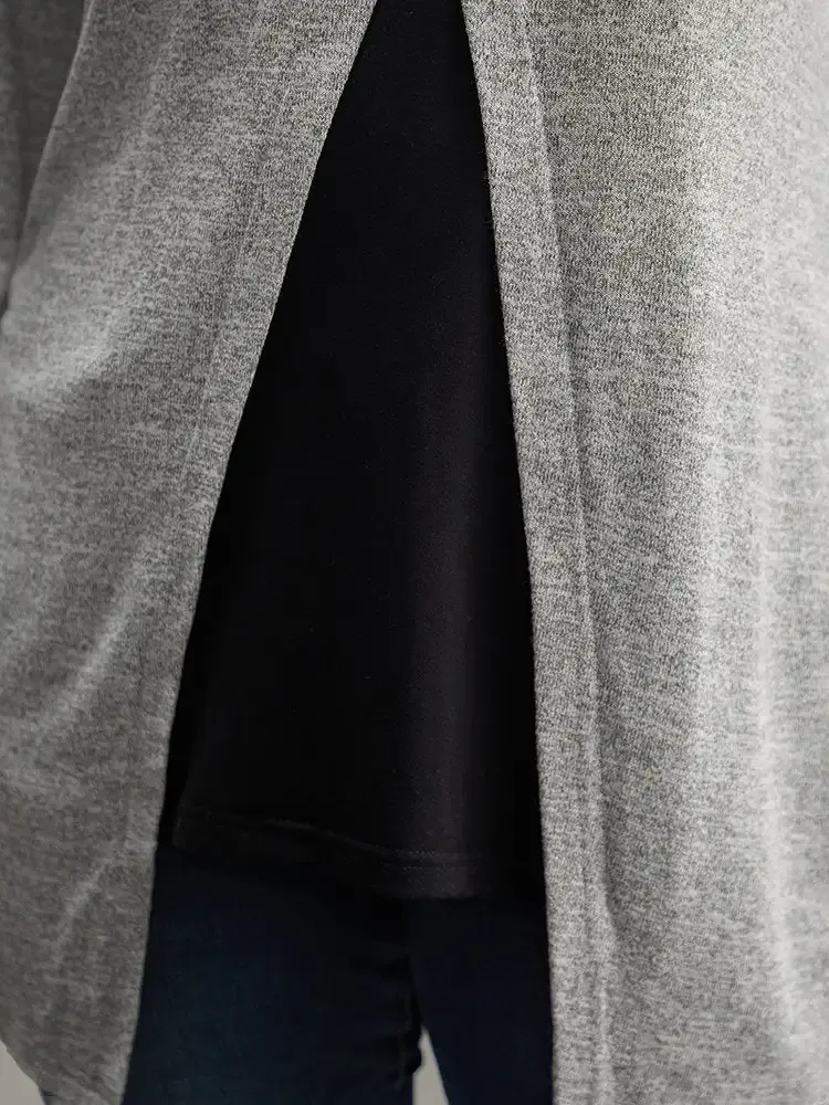 Contrast Patchwork Crew Neck Button Detail T-Shirt