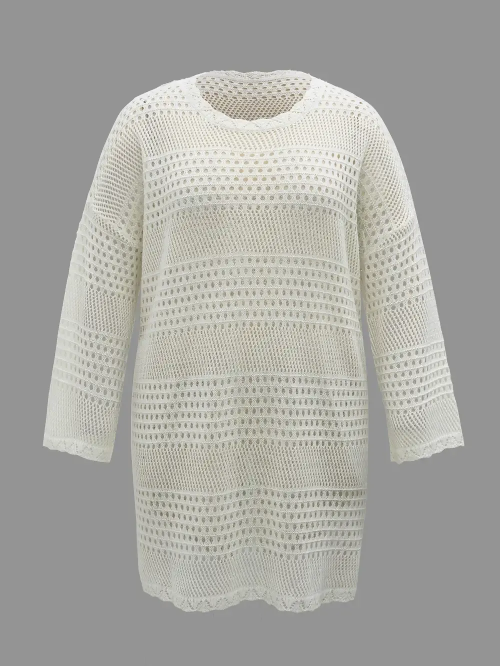 Cut-Out Plain Round Neck Swim Cover-Up