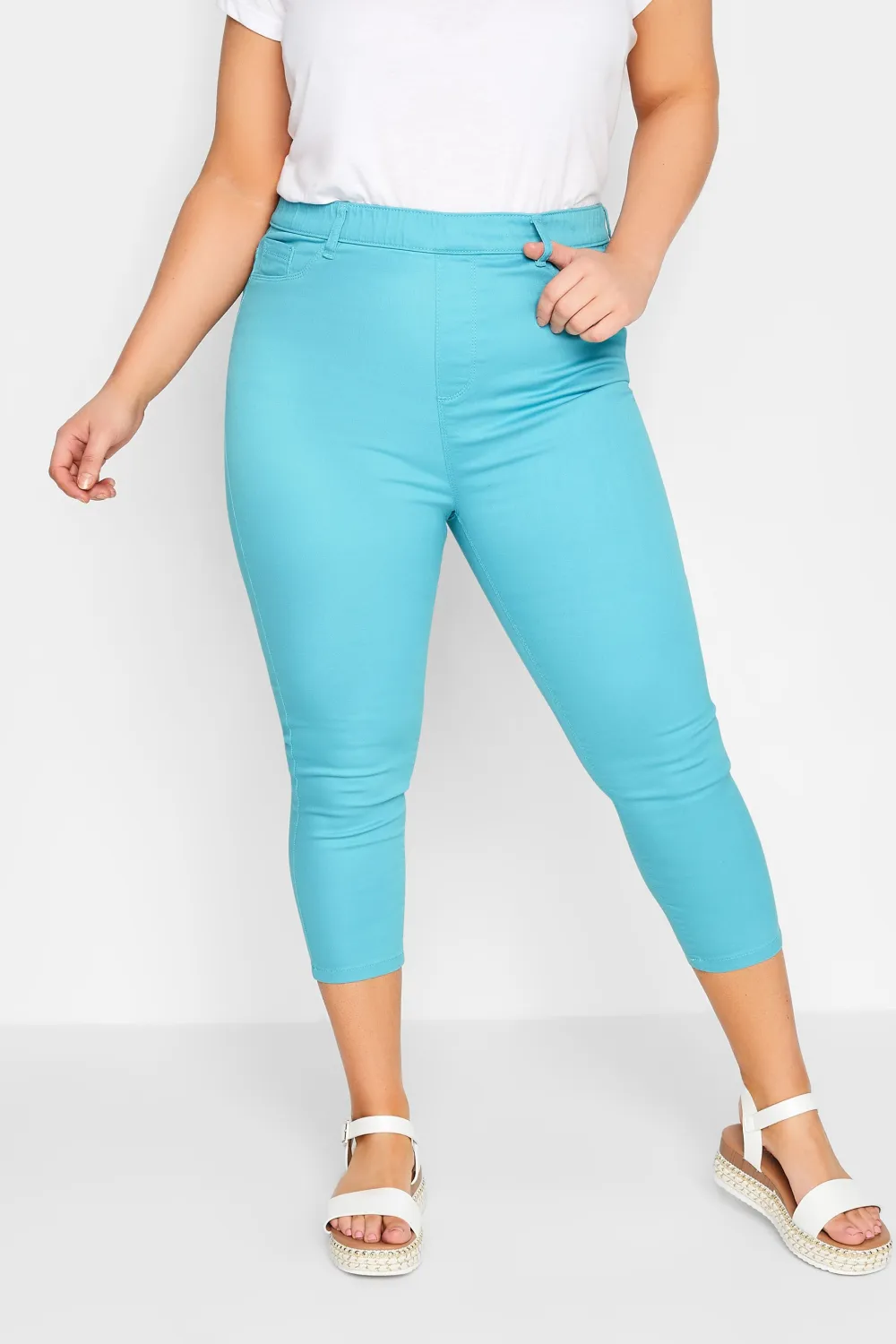 YOURS Curve Rose Pink Cropped Stretch GRACE Jeggings