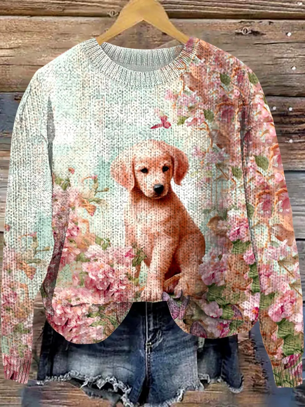 Wool/Knitting Animal Casual Regular Fit Sweater