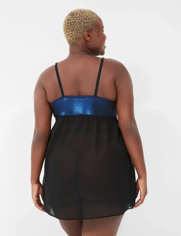 Foil Shine & Lace Babydoll