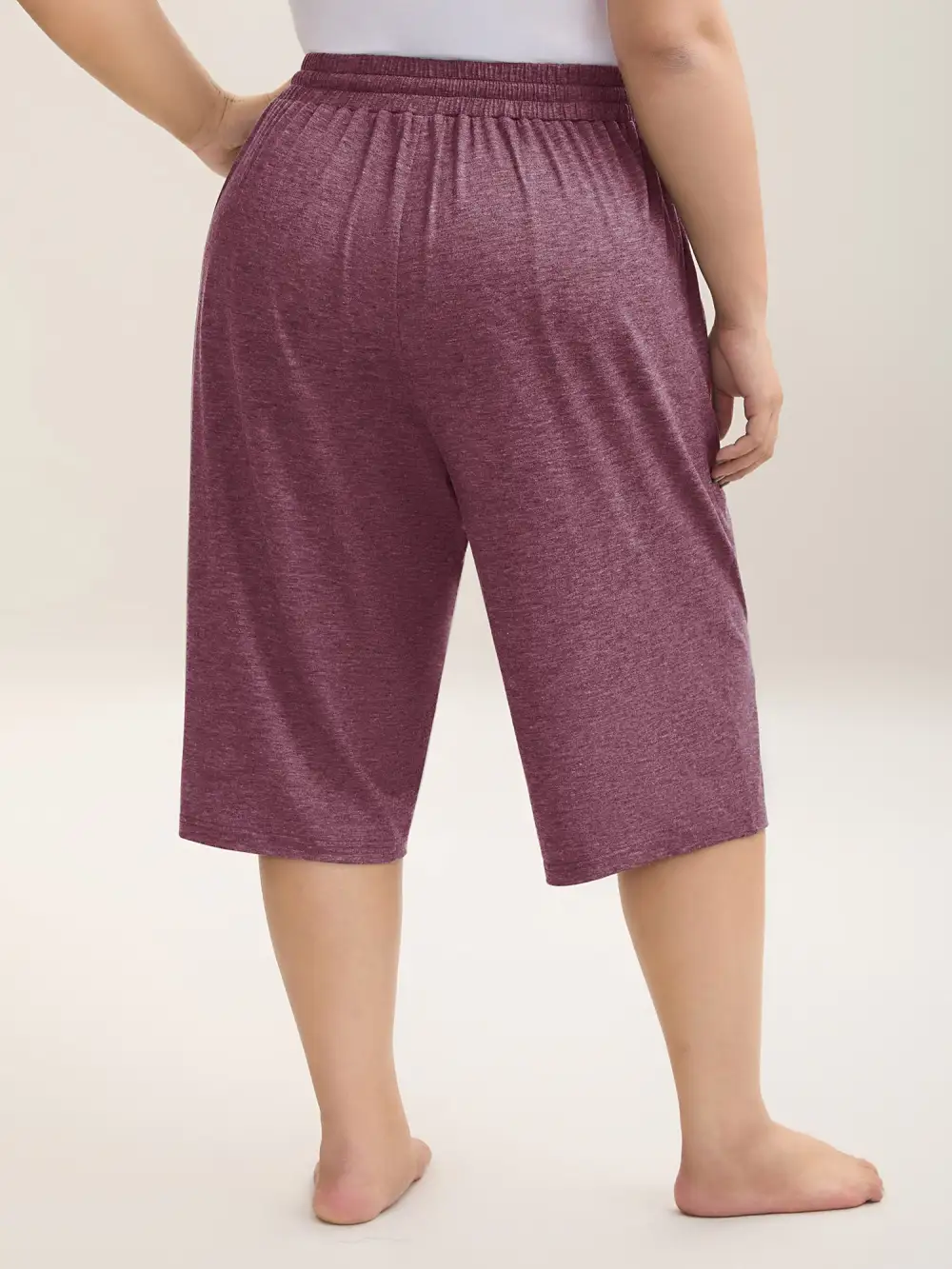 Mixed Color Knit Drawstring Loungewear Bottoms