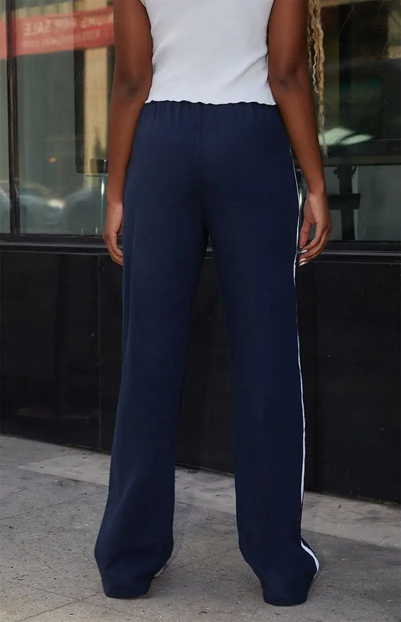 John Galt Navy & White Side Stripe Anastasia Sweatpants