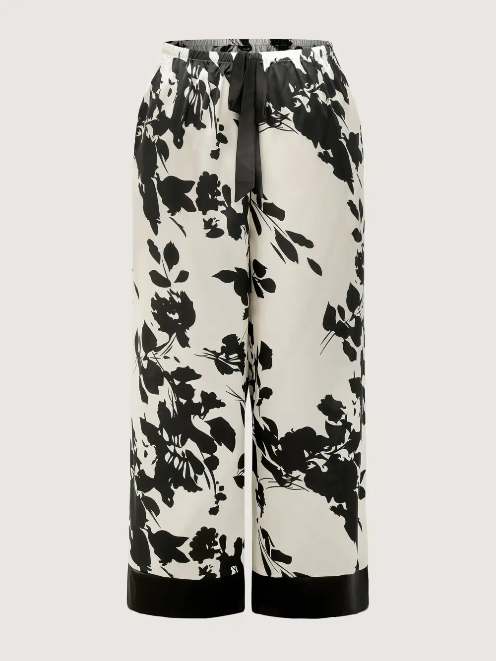 Color Contrast Floral Loungewear Set