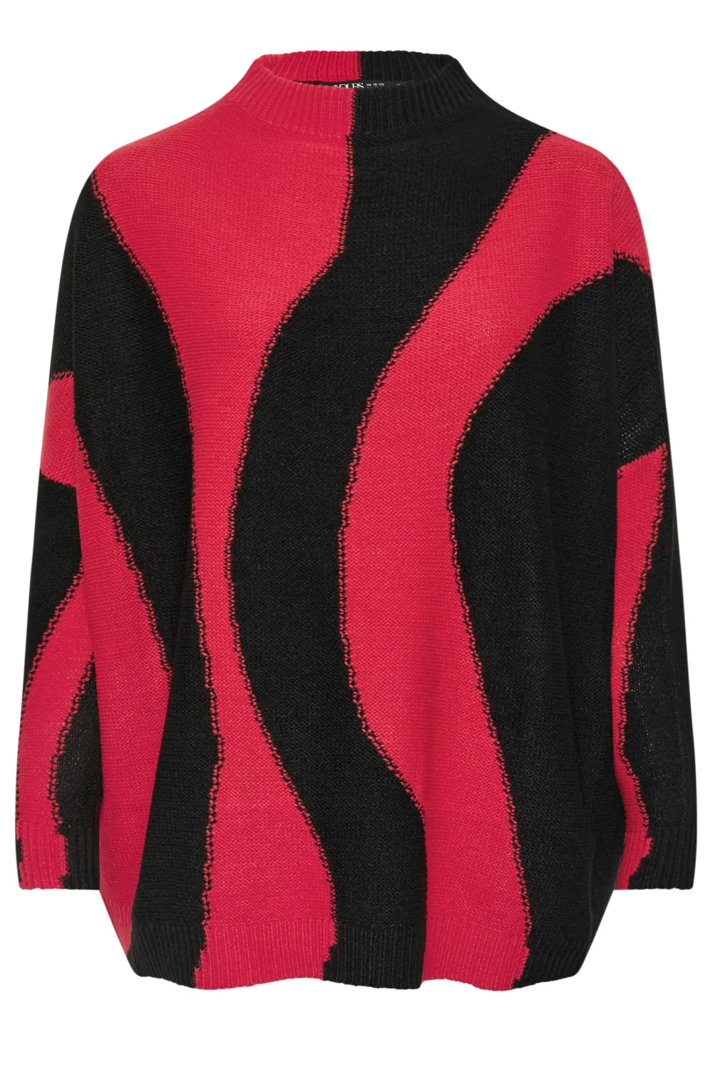 YOURS Curve Khaki Green Swirl Oversized Knitted Jumper