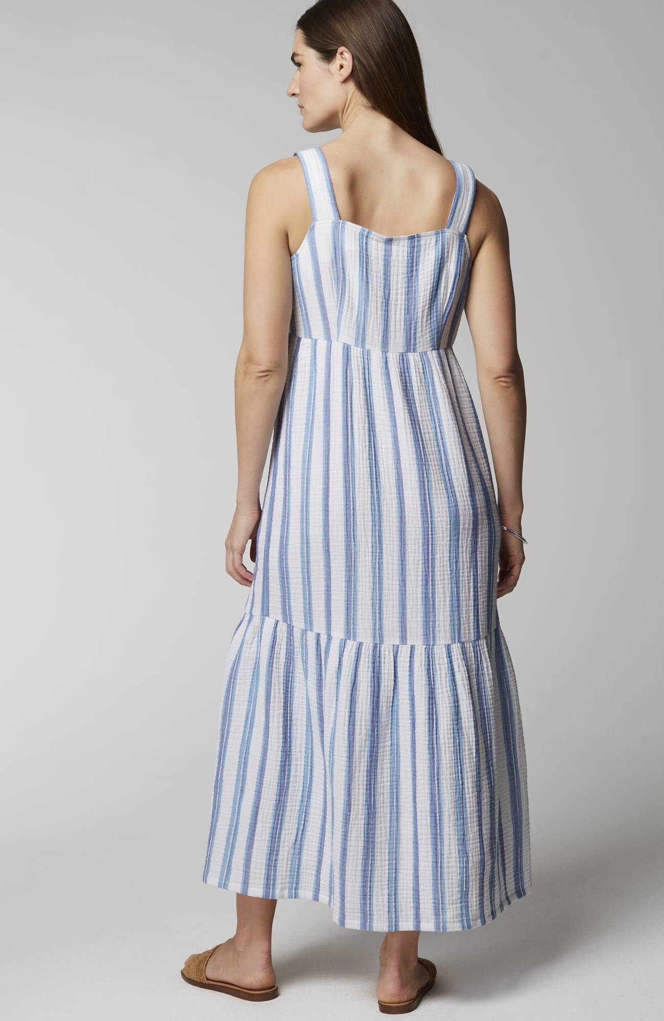 Cabana-Striped Midi Dress
