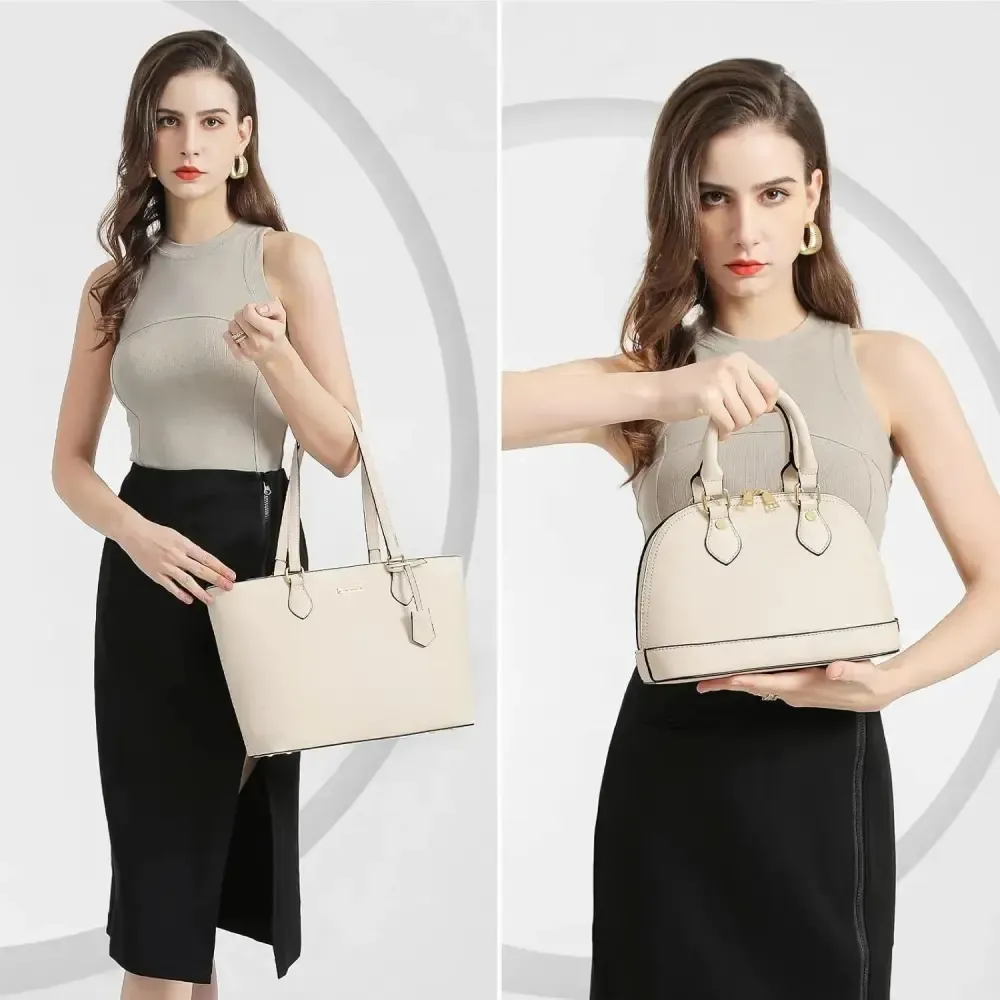 4PCS Women Fashion Handbags Purses Wallet Tote Shoulder Bags