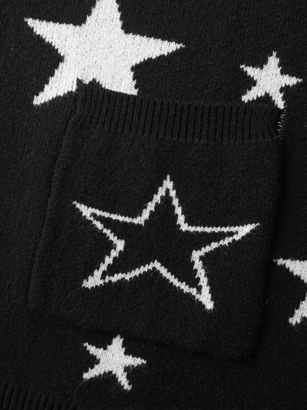 Supersoft Star Jacquard Pockets Button Knit Cardigan