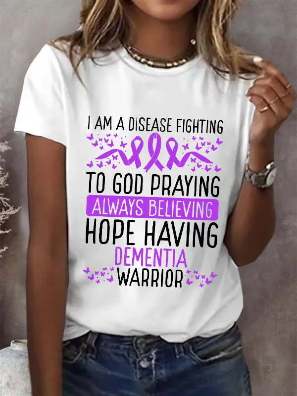 Dementia Warrior Alzheimers Awareness Ribbon T-Shirt