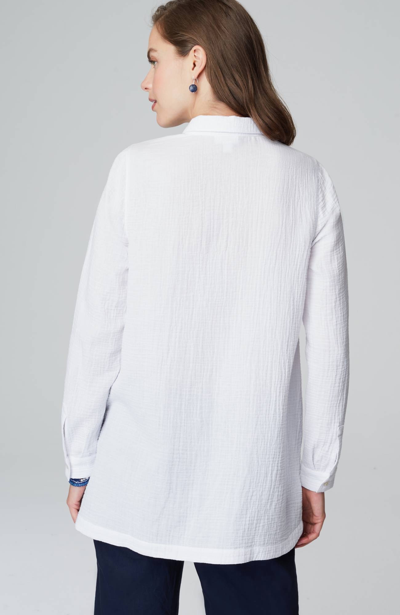 Cotton-Gauze Split-Hem Tunic