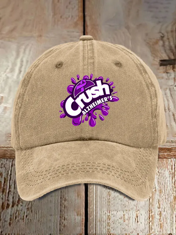 Crush Alzheimer'S Printed Round Collar Baseball Cap