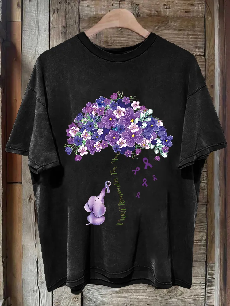 Men'S Purple Sunflower T-Shirt For The Prevention And Treatment Of Alzheimer'S Disease