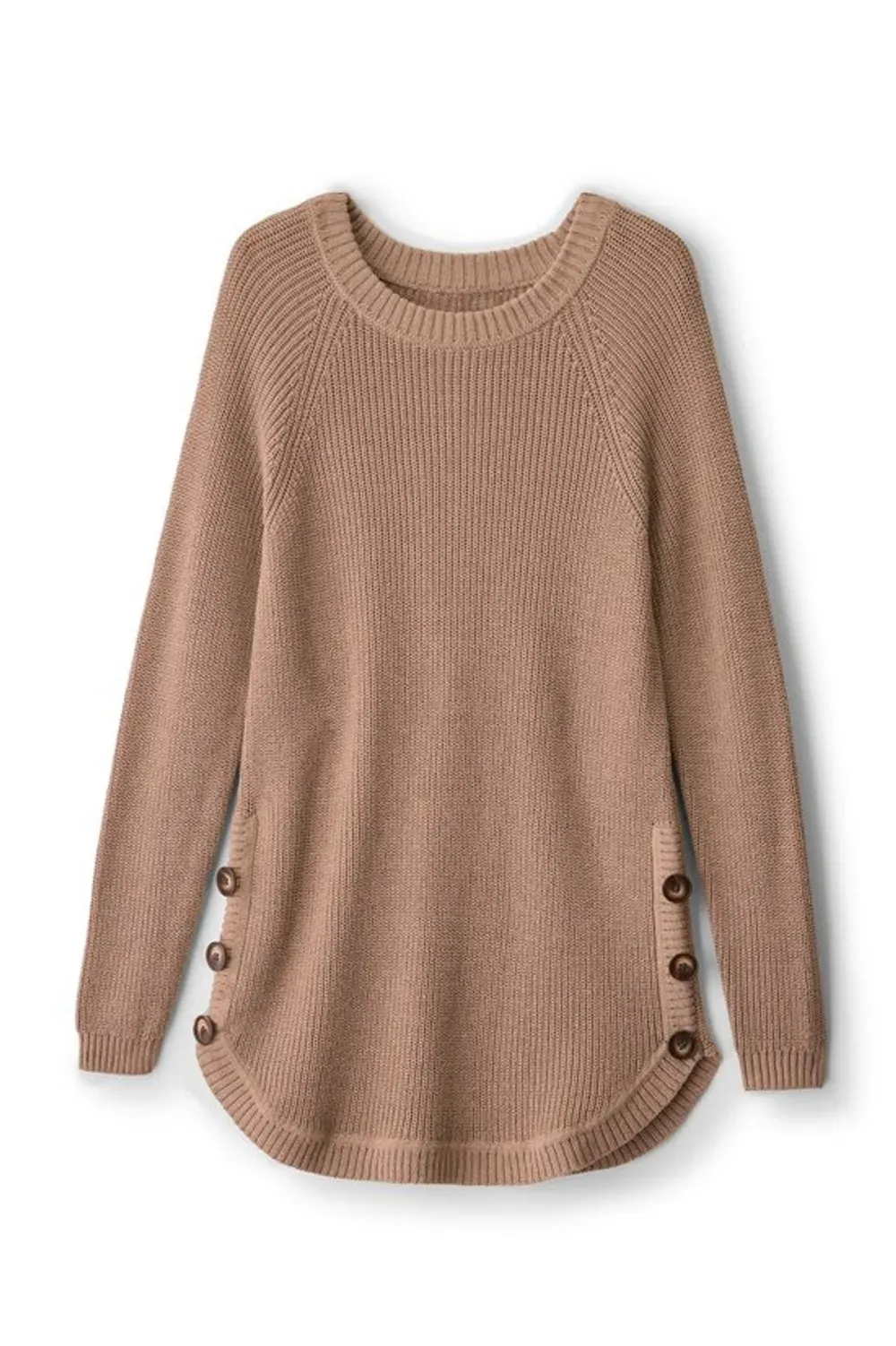 Shaker Side Button Sweater