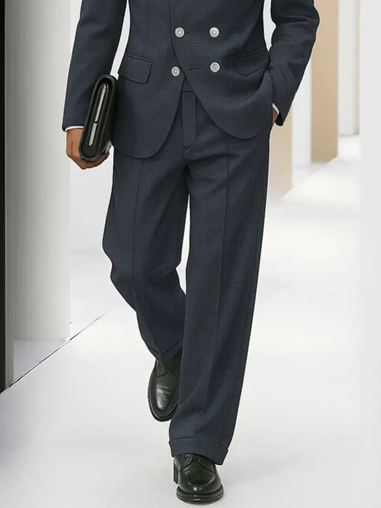 Elegant Tailored Double Breasted Thin Suit Set