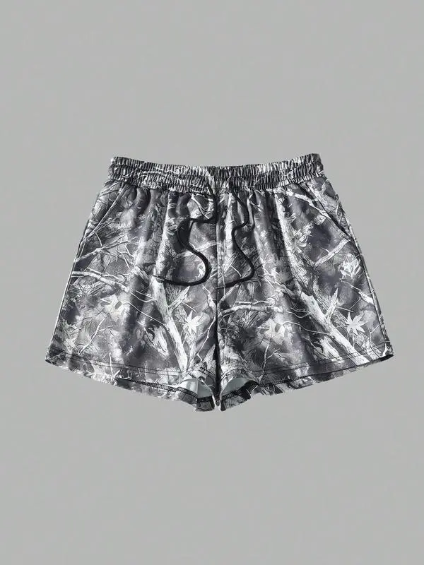 Women's Plain & Camo Print Casual Summer Shorts with Pockets