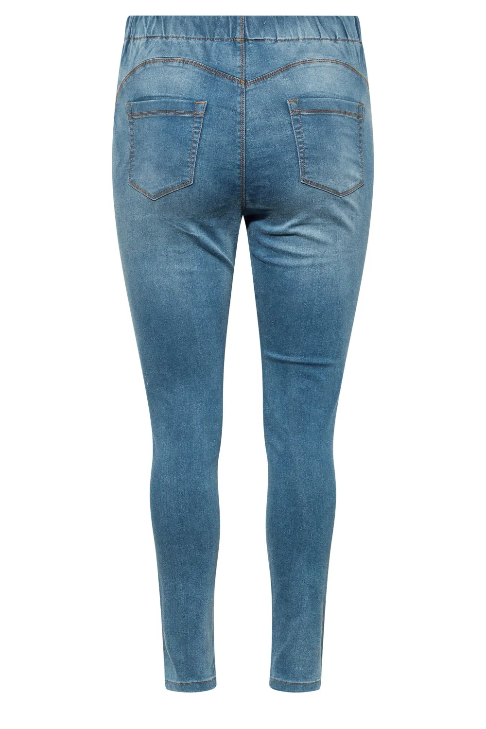 YOURS FOR GOOD Curve Indigo Blue Pull On Bum Shaper Stretch LOLA Jeggings