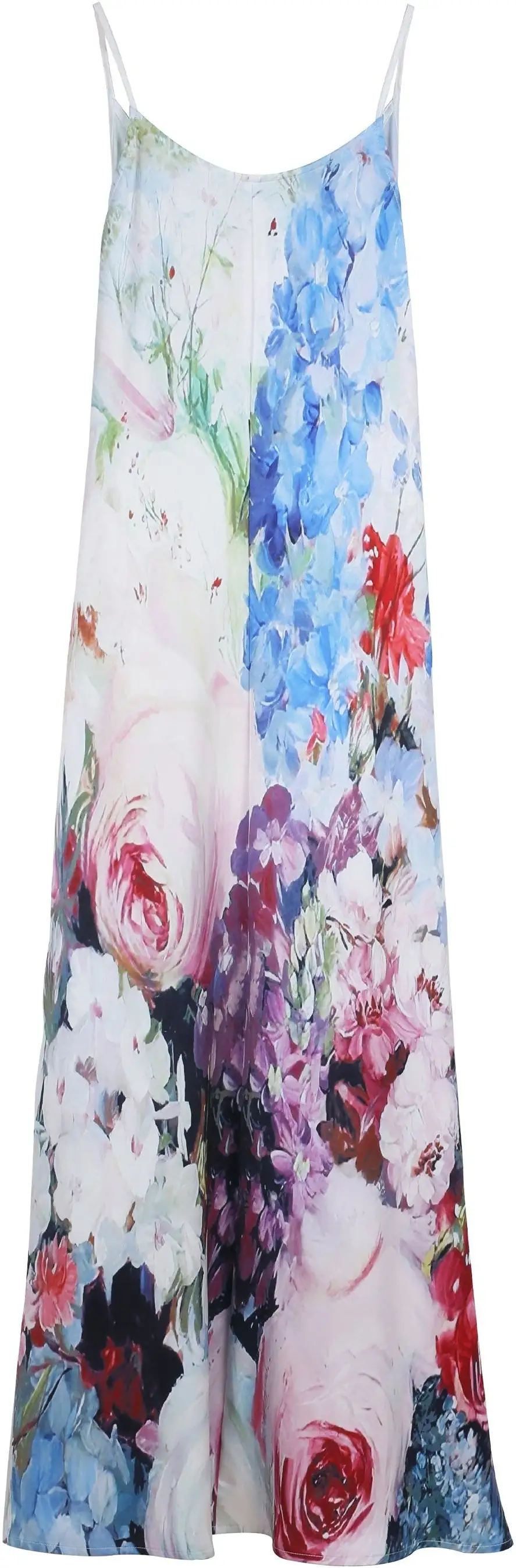 Watercolor Floral Bouquet Maxi Dress