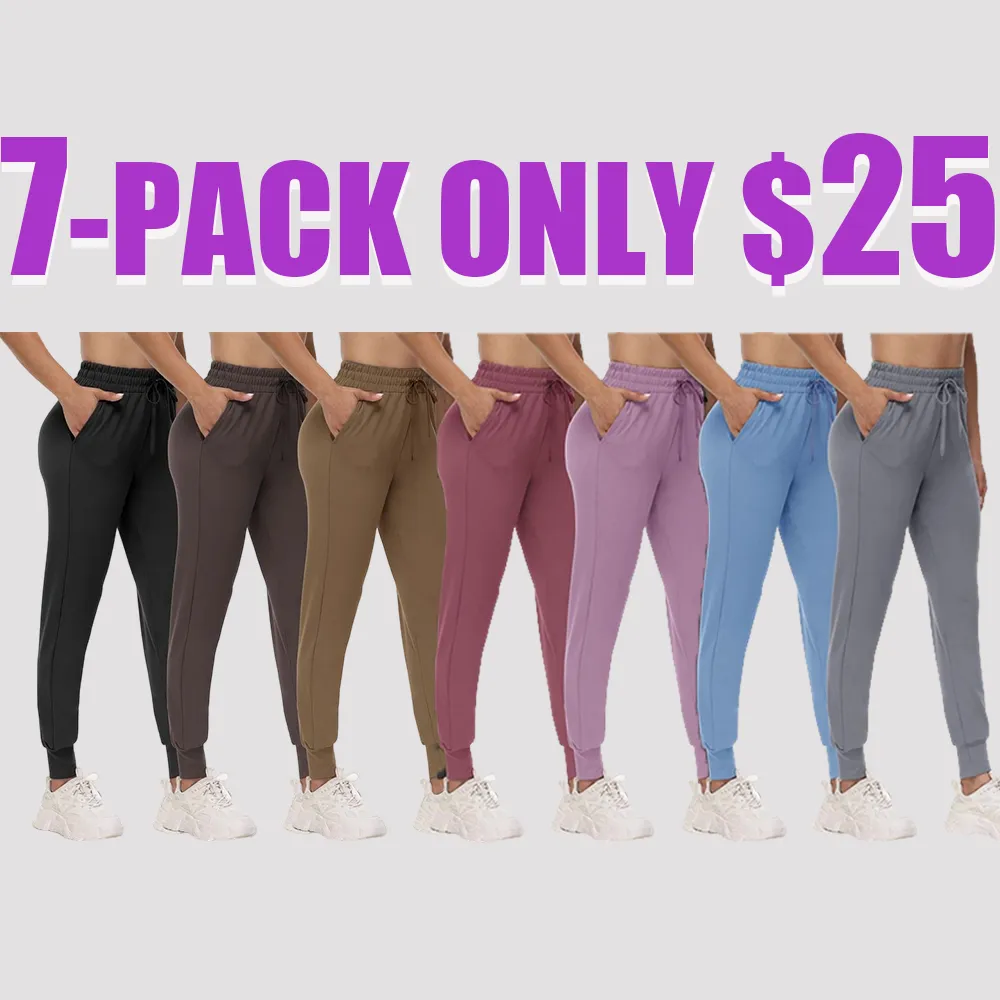 Women's High Waisted 3 Pack Joggers – Lightweight Sweatpants with Pockets Comfy Yoga Pants for Workout, Casual Wear and Lounge