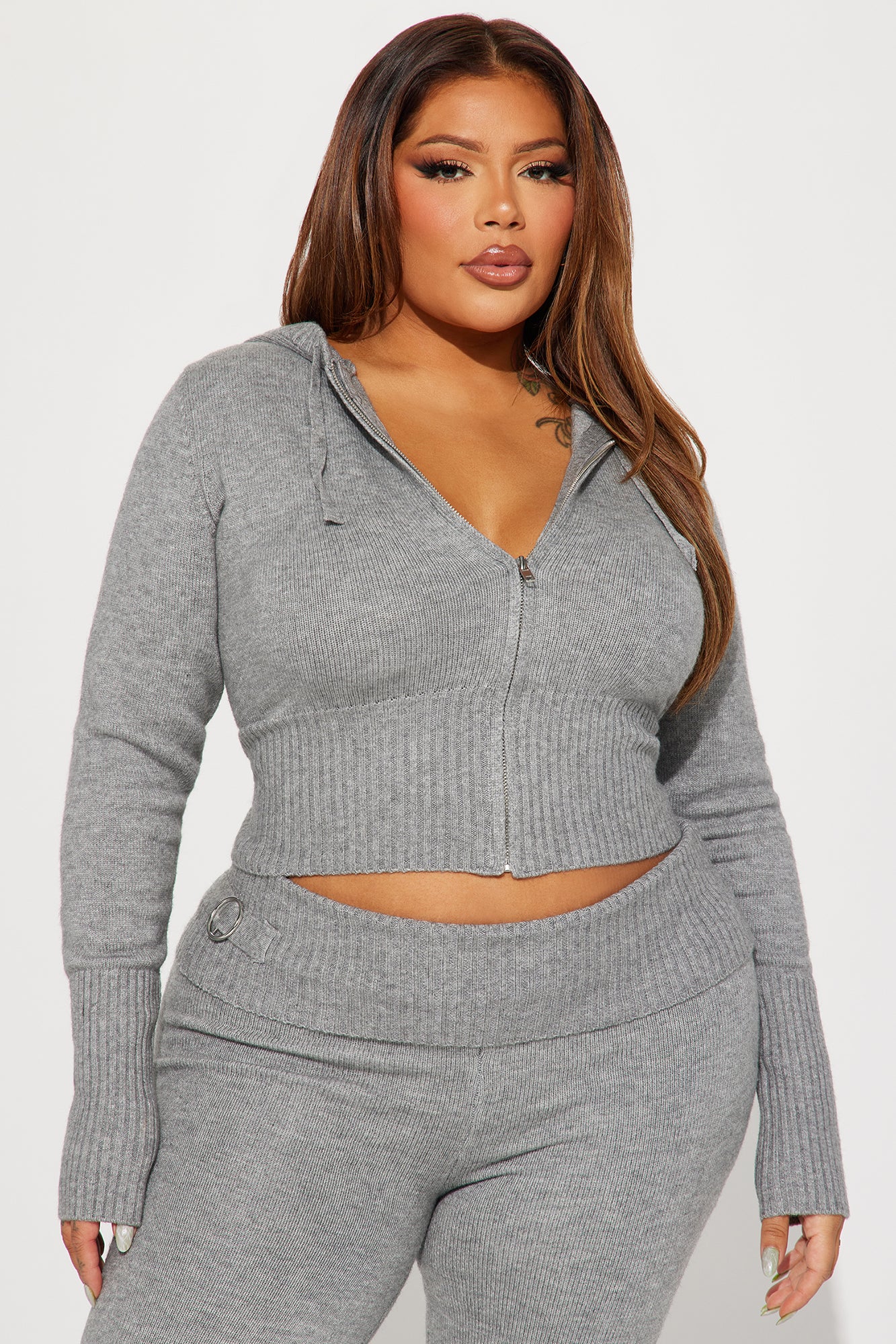 Lana Sweater Pant Set - Heather Grey