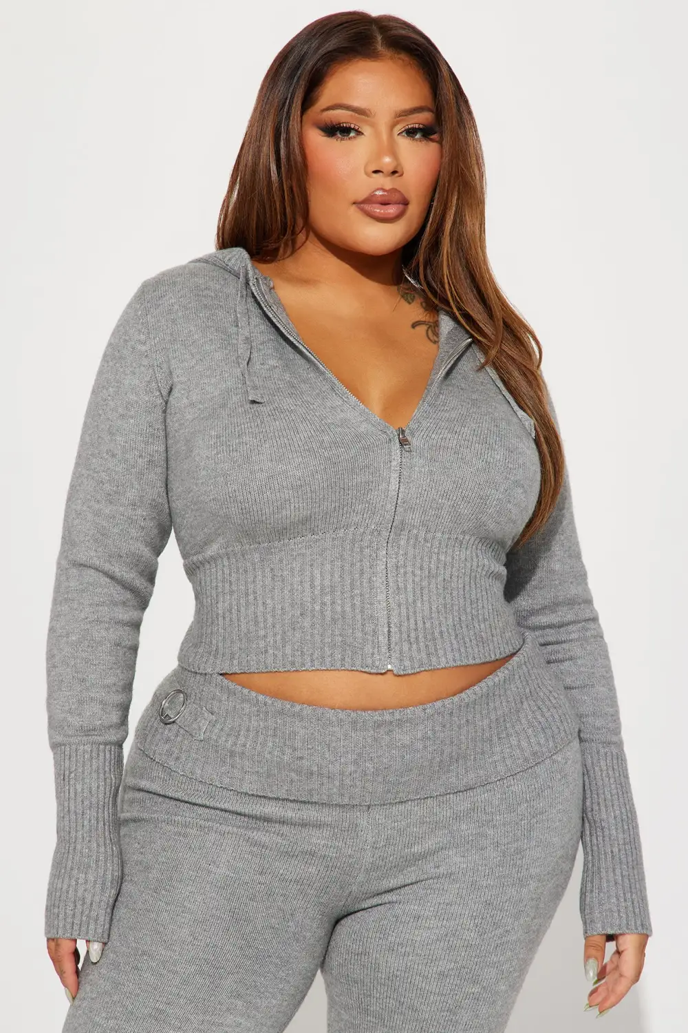 Lana Sweater Pant Set - Heather Grey