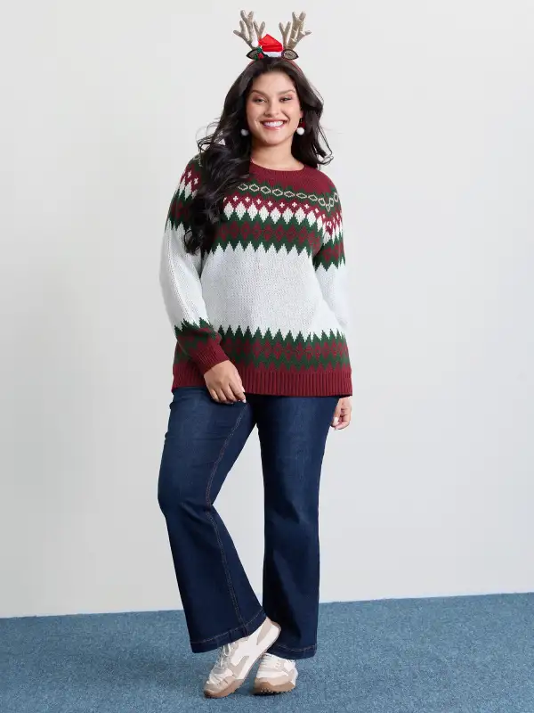 Fair-Isle Holiday Jacquard Pullover