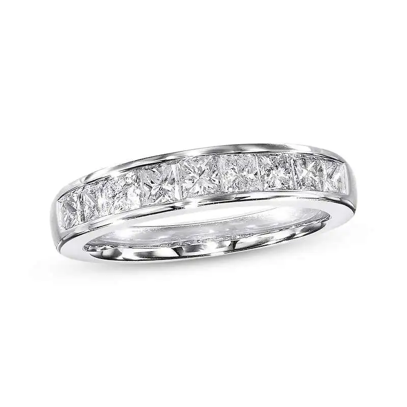 Diamond Anniversary Band 1 ct tw Princess-cut 14K White Gold shein on cat