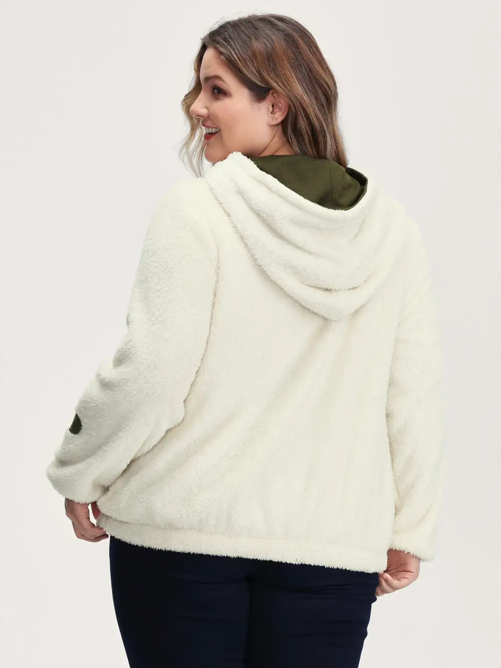 Applique Embroidery Color Contrast Hoodie