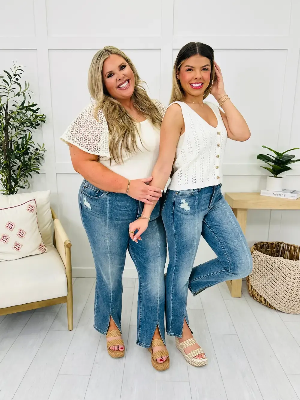 Judy Blue Split Decision Straight Leg Jeans