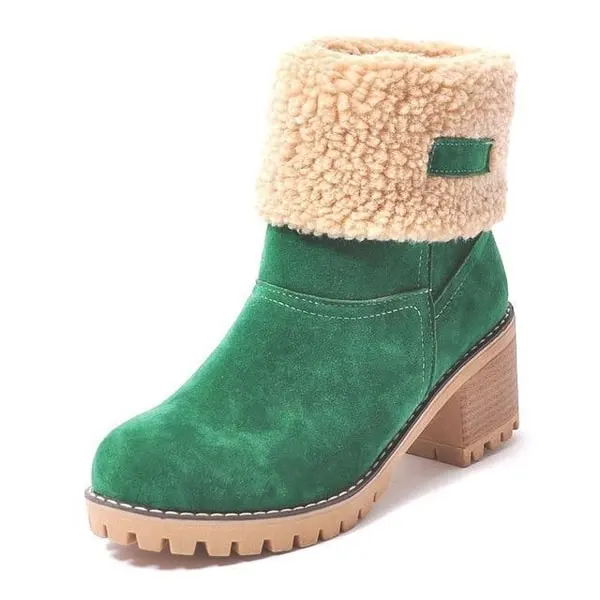 Women Snow Boots Winter Faux Fur Warm, Outdoor Hiking Booties