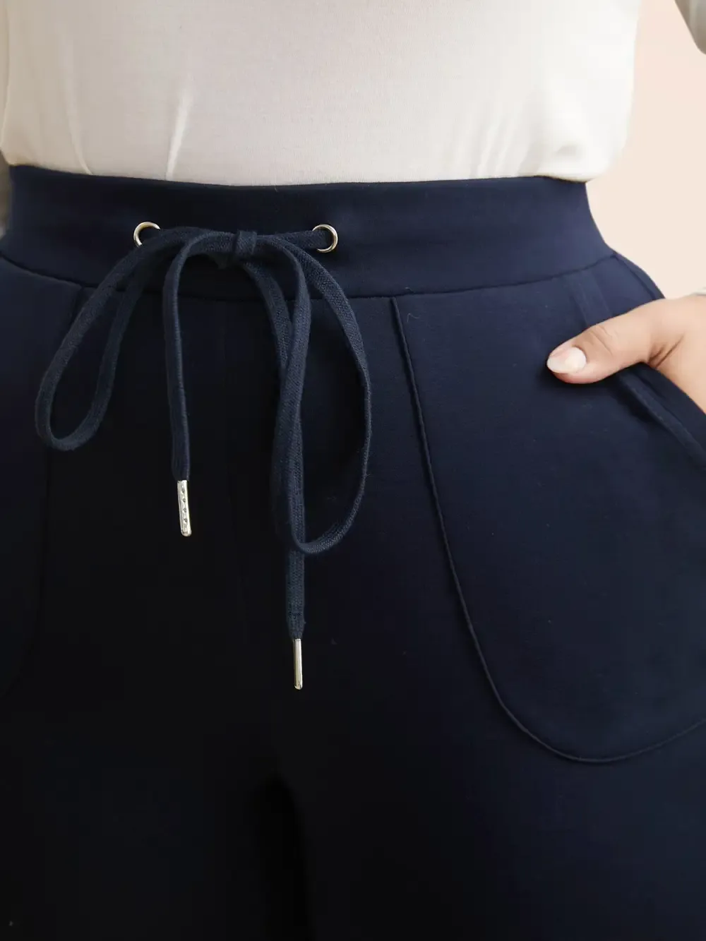 Mid Rise Drawstring Pocket Leggings