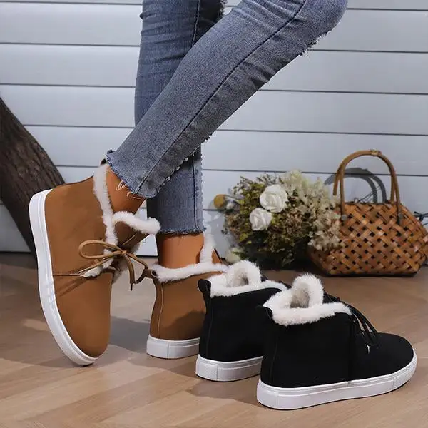 Women's Casual Thick Sole Lace Up Snow Boots 17182477S