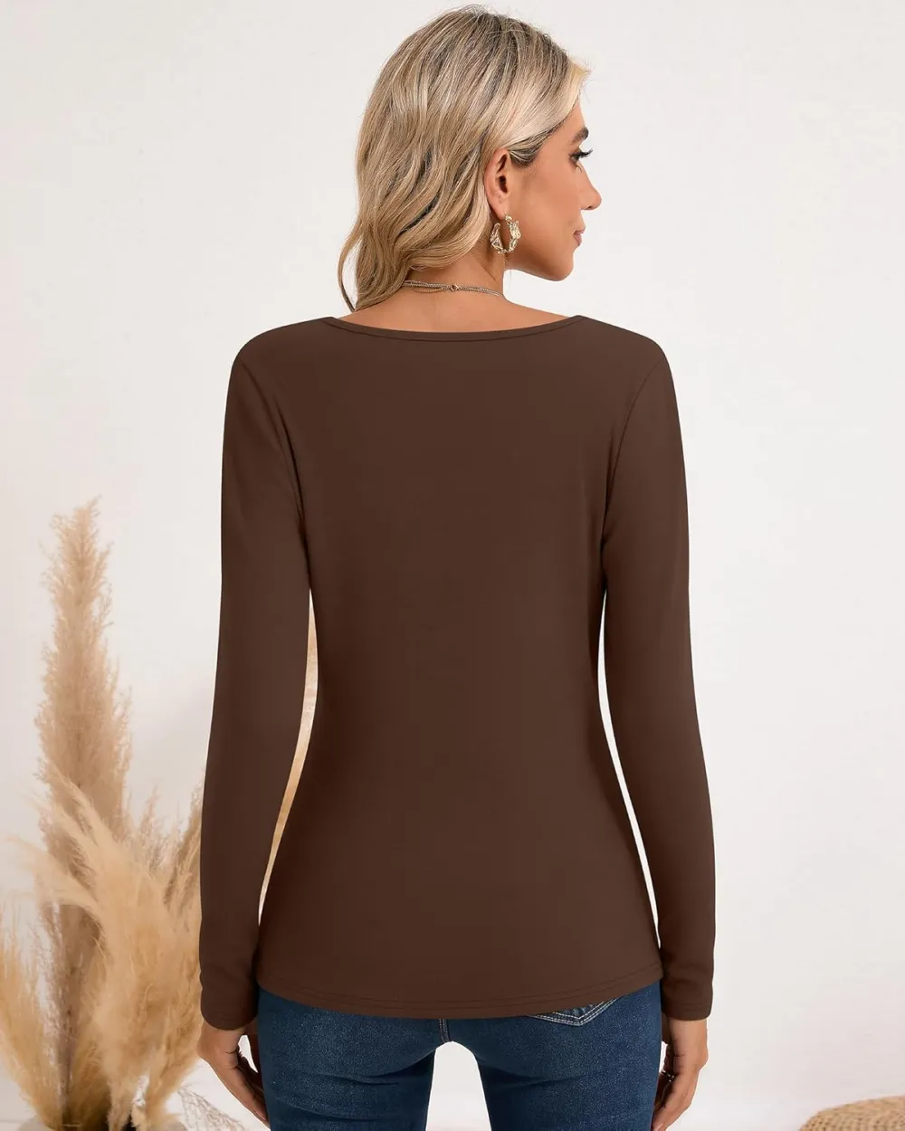 3 Pack Women's Thermal Long Sleeve Shirts Fleece Lined Scoop Neck Stretch Fitted Tops Winter Base Layer Underwear