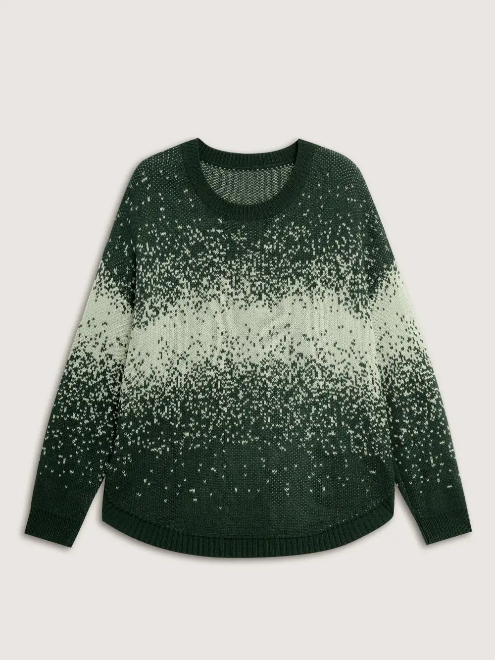 Gradient Color Sprinkle Curvy Hem Pullover