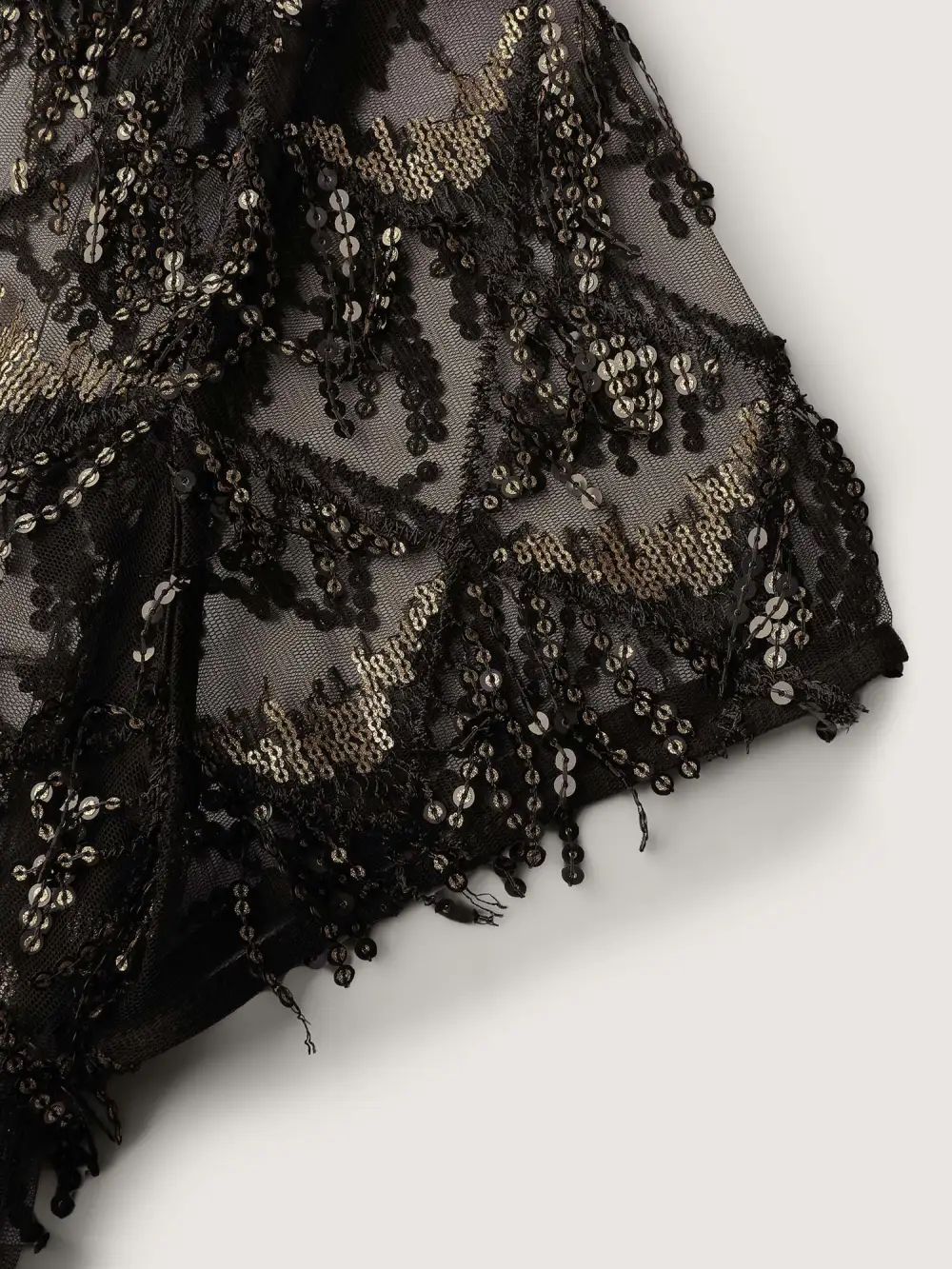 Two-Piece Fringe Sequin Mini Dress