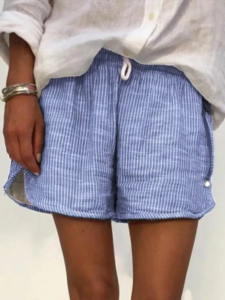 Stripes Women Casual Summer Shorts Shorts