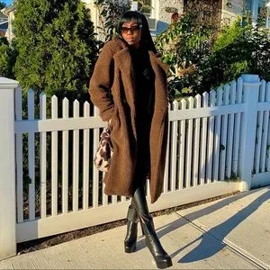 Brown Long Length Teddy Coat