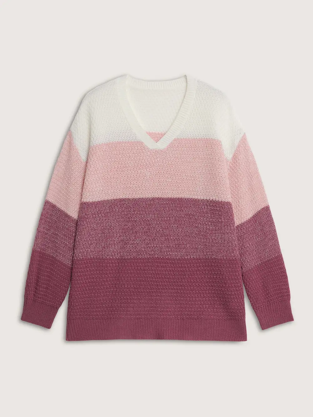 Colorblock Tissue-Textured Split Pullover