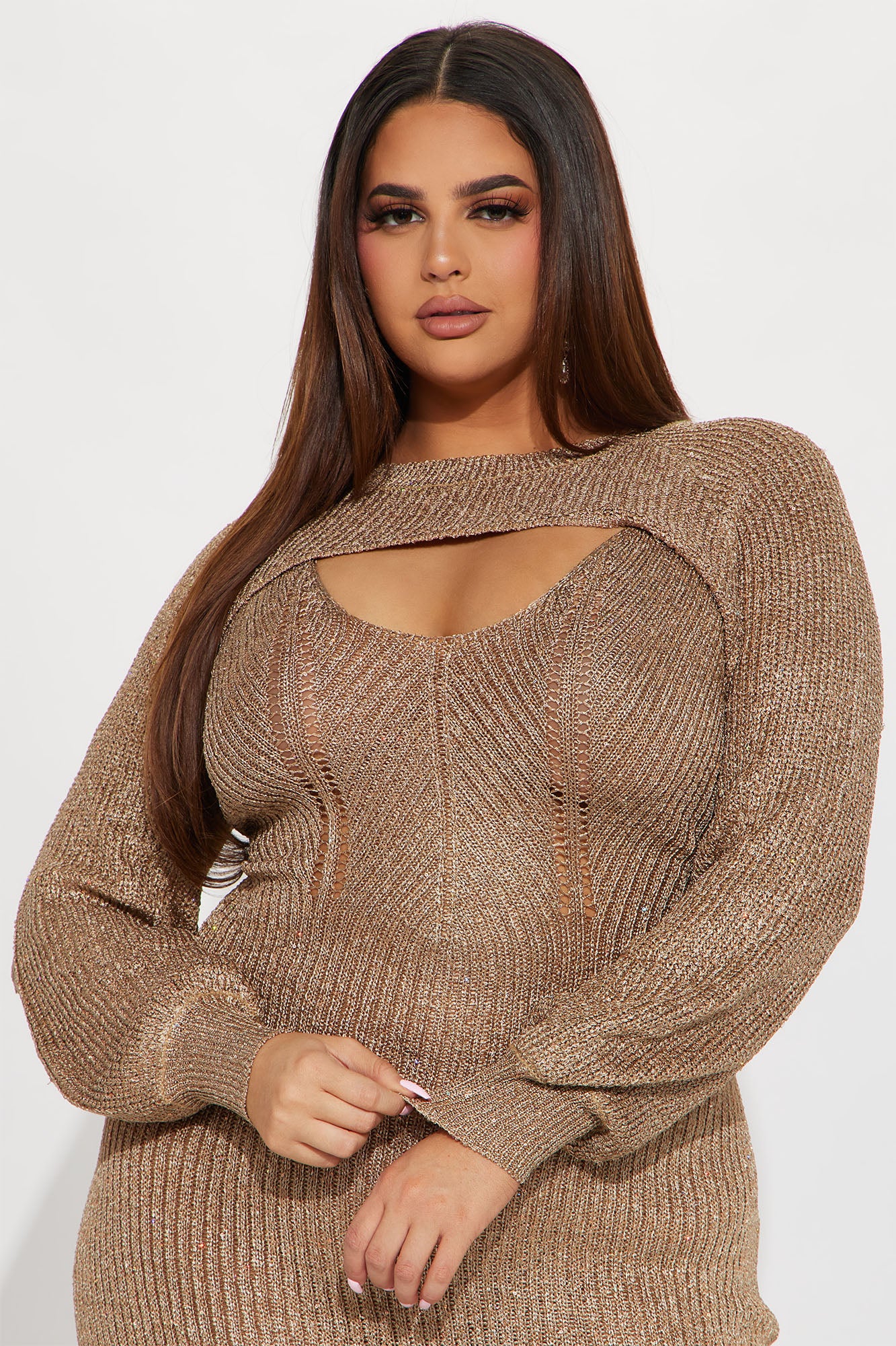 Capri Sequin Crochet Maxi Dress Set - Gold