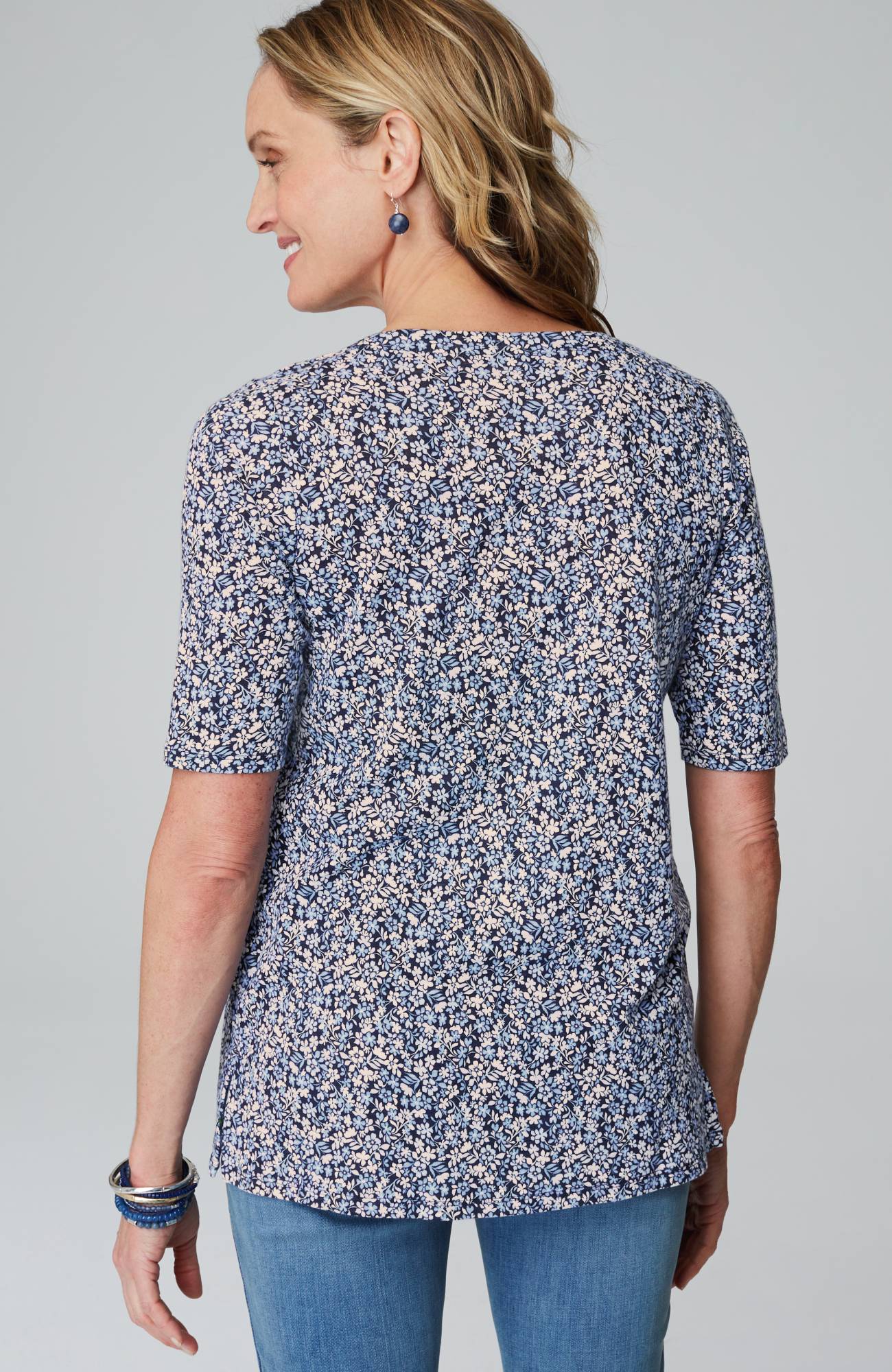 pima-slub scoop-neck side-slit tee
