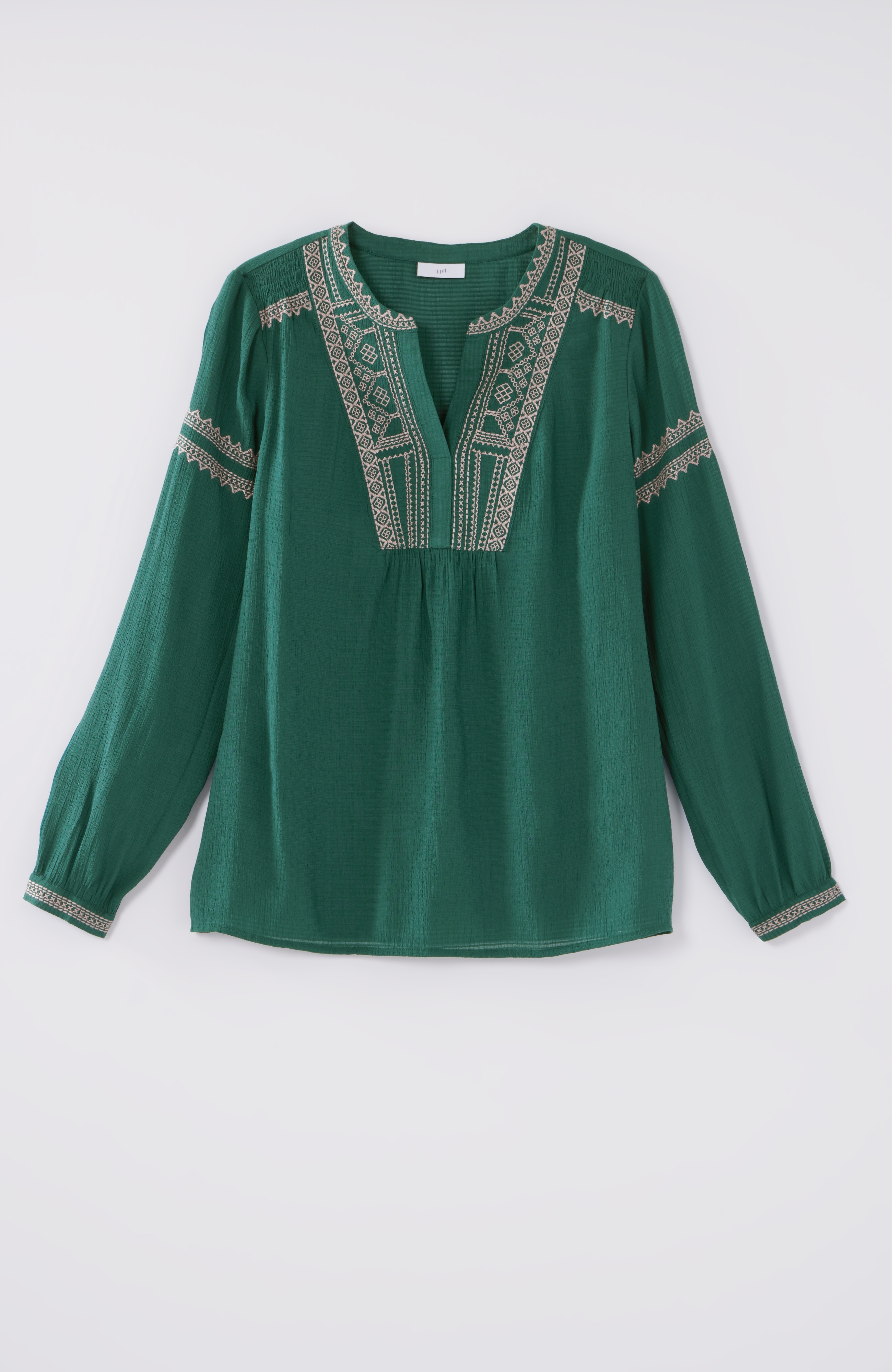 Embroidered Pullover Textured Top