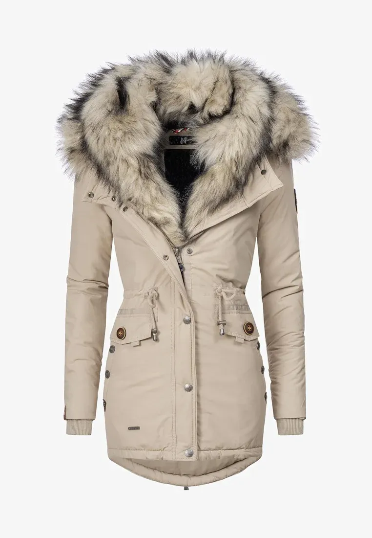 Ladies Winter Thicken Windproof Parka Beige