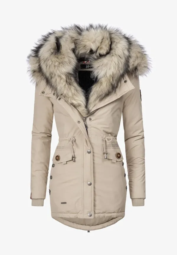 Ladies Winter Thicken Windproof Parka Beige