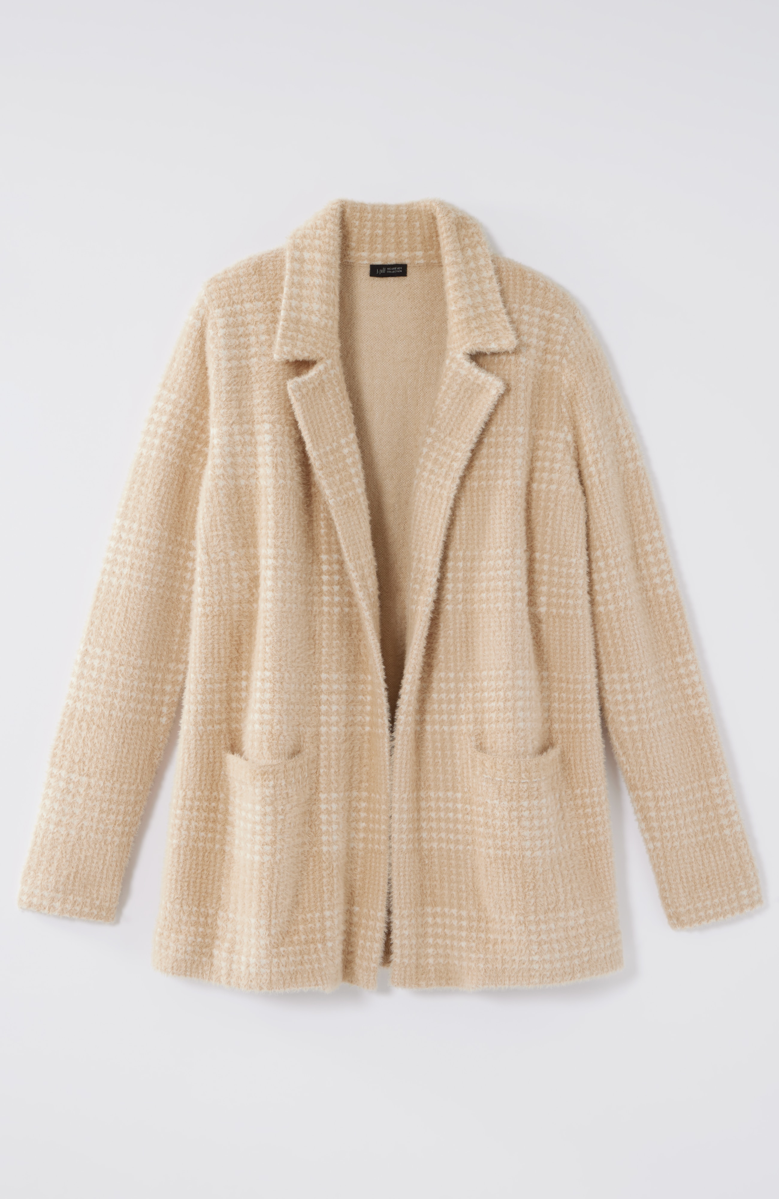 Wearever Luxe Soft Plaid Sweater-Jacket
